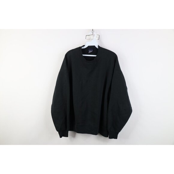 Vintage Other - Vintage 90s Streetwear Mens XL Distressed Blank Crewneck Sweatshirt Black USA